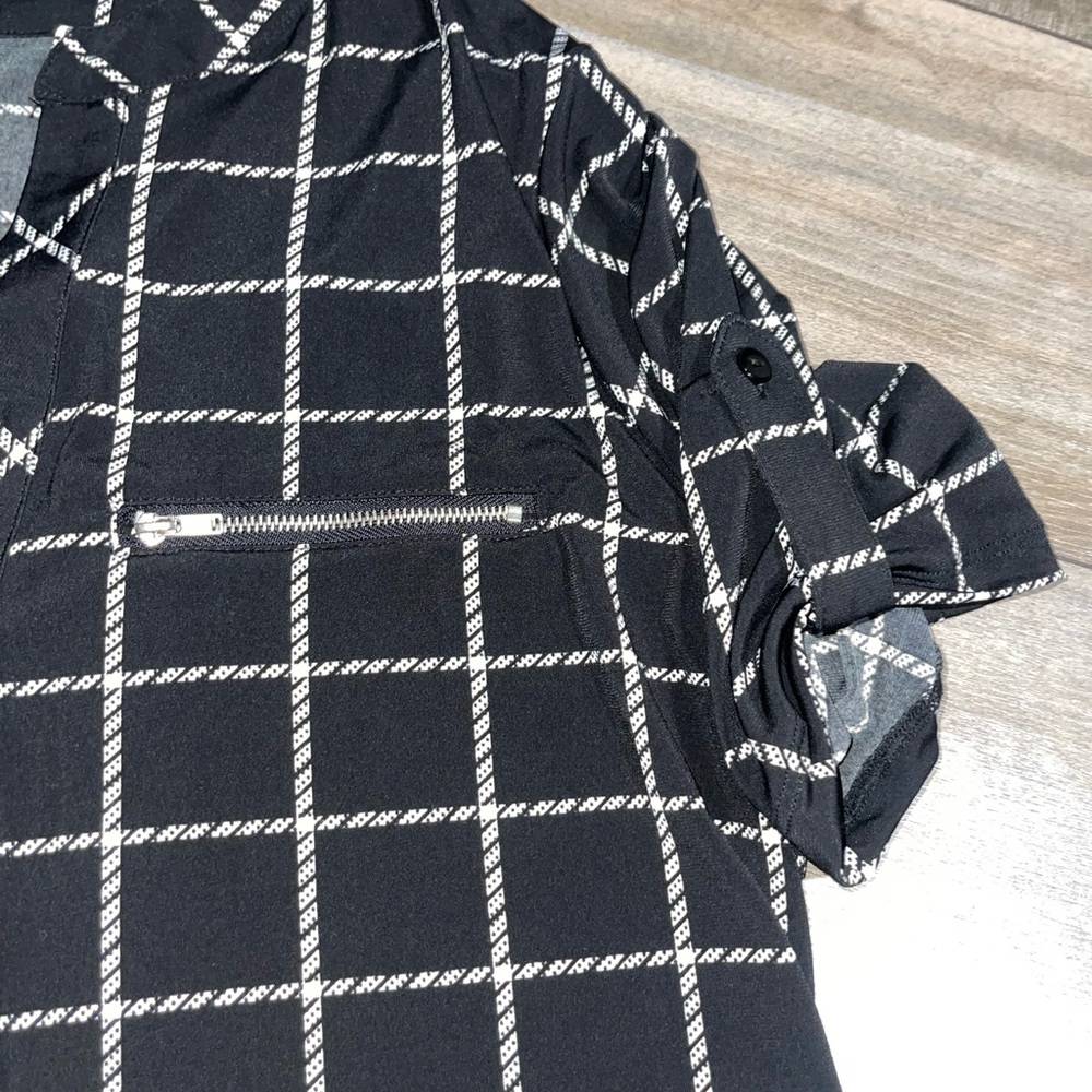 Monochrome Grid Button Down Shirt - Picture 5 of 5
